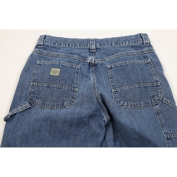 Vintage Lee Mens Size 32x30 Faded Wide Leg Dungaree Denim Jeans Blue Cotton - Picture 9 of 12